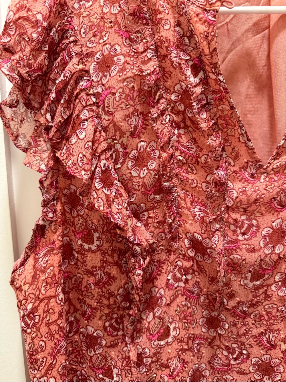 LOFT Floral Clip Ruffle Top - Picture 3 of 5